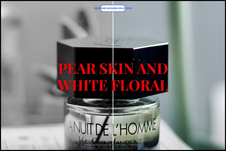pear skin and white floral